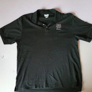 Van Heusen Bowling Tournament Polo Shirt Sz L Black Adult Unisex Cutesy Casual
